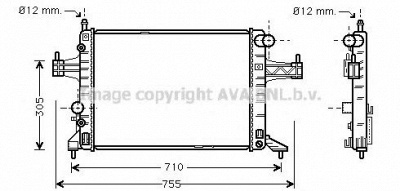 AVA QUALITY COOLING ola2304 -  Радиатор, охлаждение двигателя
